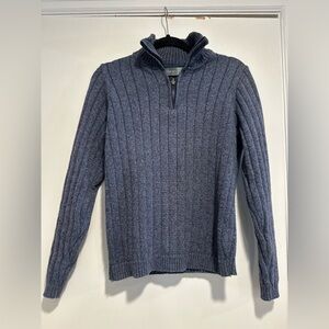 Oscar De La Renta Mens 1/4 Zip Ribbed Knit Sweater. Sz:M Dusty Blue. Long Sleeve
